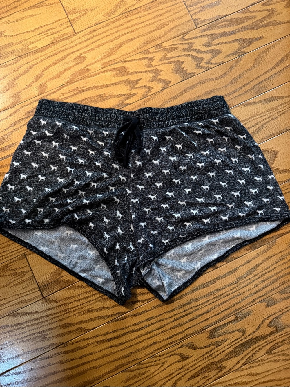 PINK Victoria's Secret Black & White Dog-Print Athletic Shorts